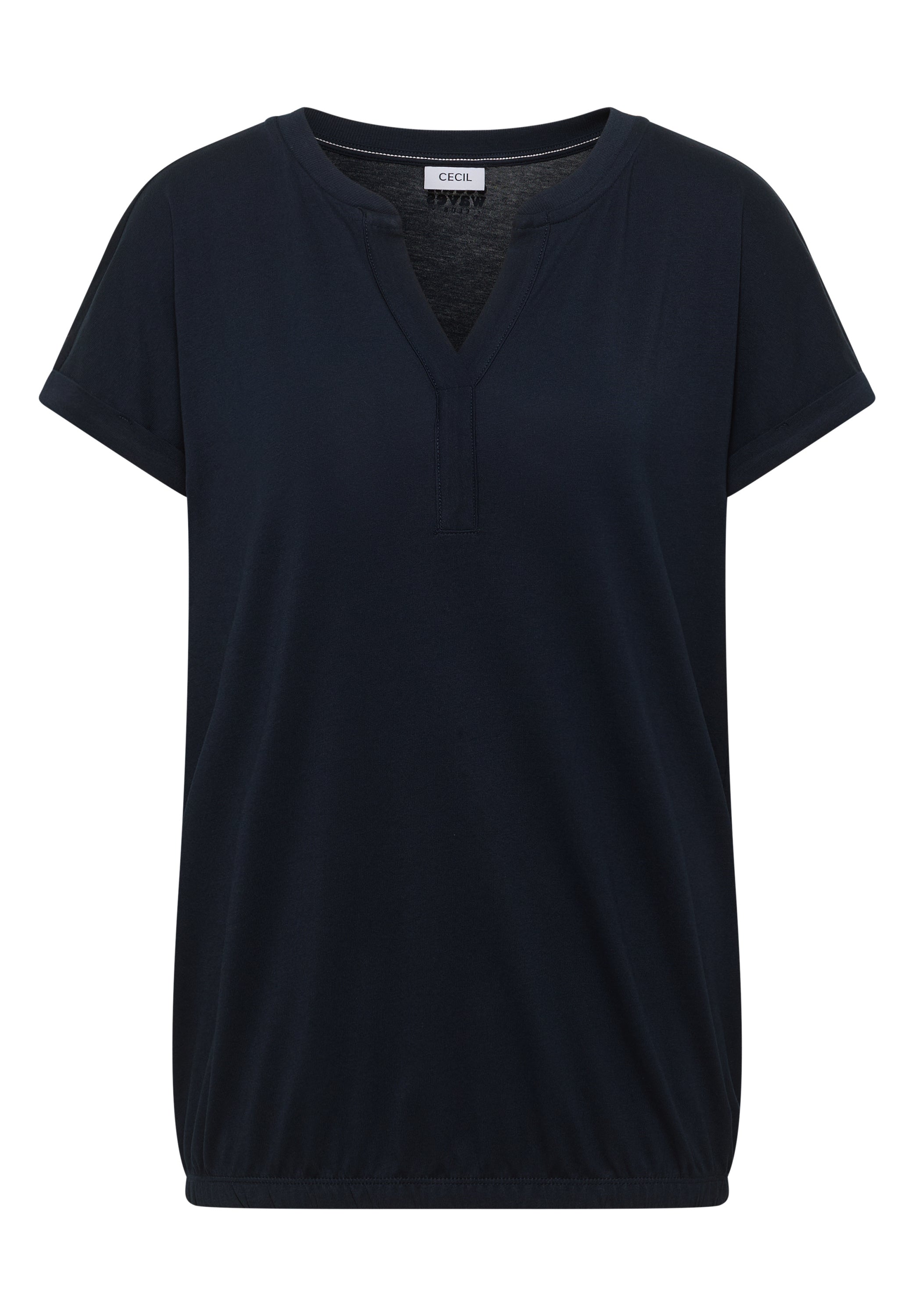 Shirt mit Split Neck im Tunika-Look