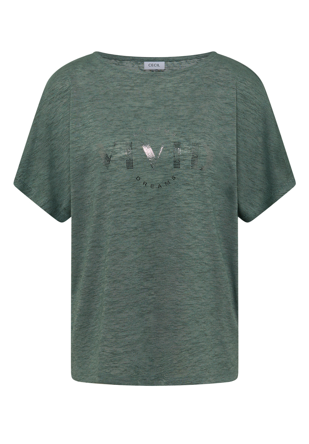Dropped Shoulder Shirt in Leinen-Optik