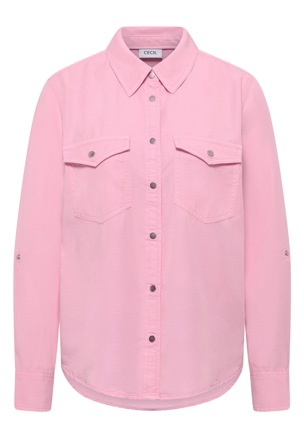 Bluse mit Hemdkragen und Turn-Up