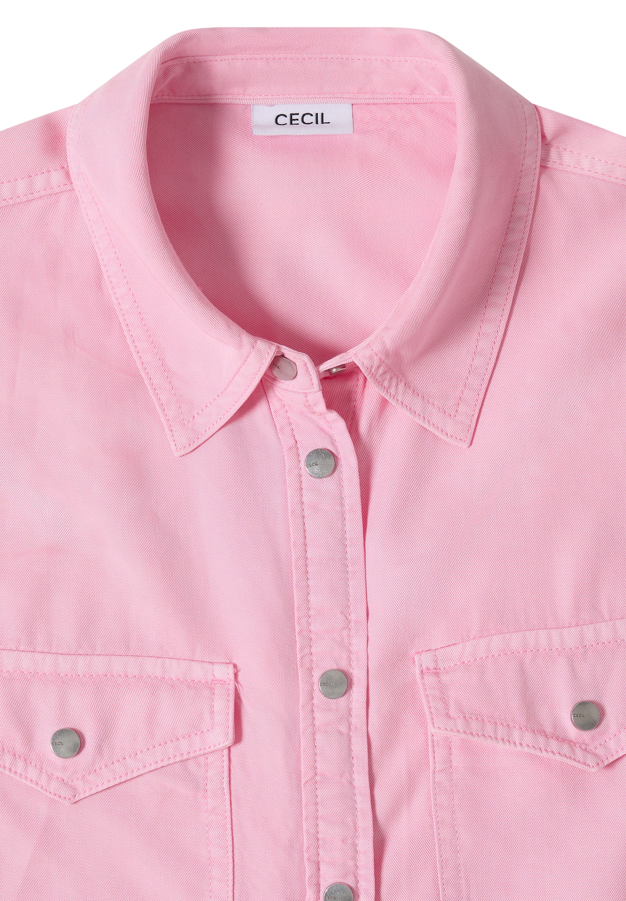 Bluse mit Hemdkragen und Turn-Up