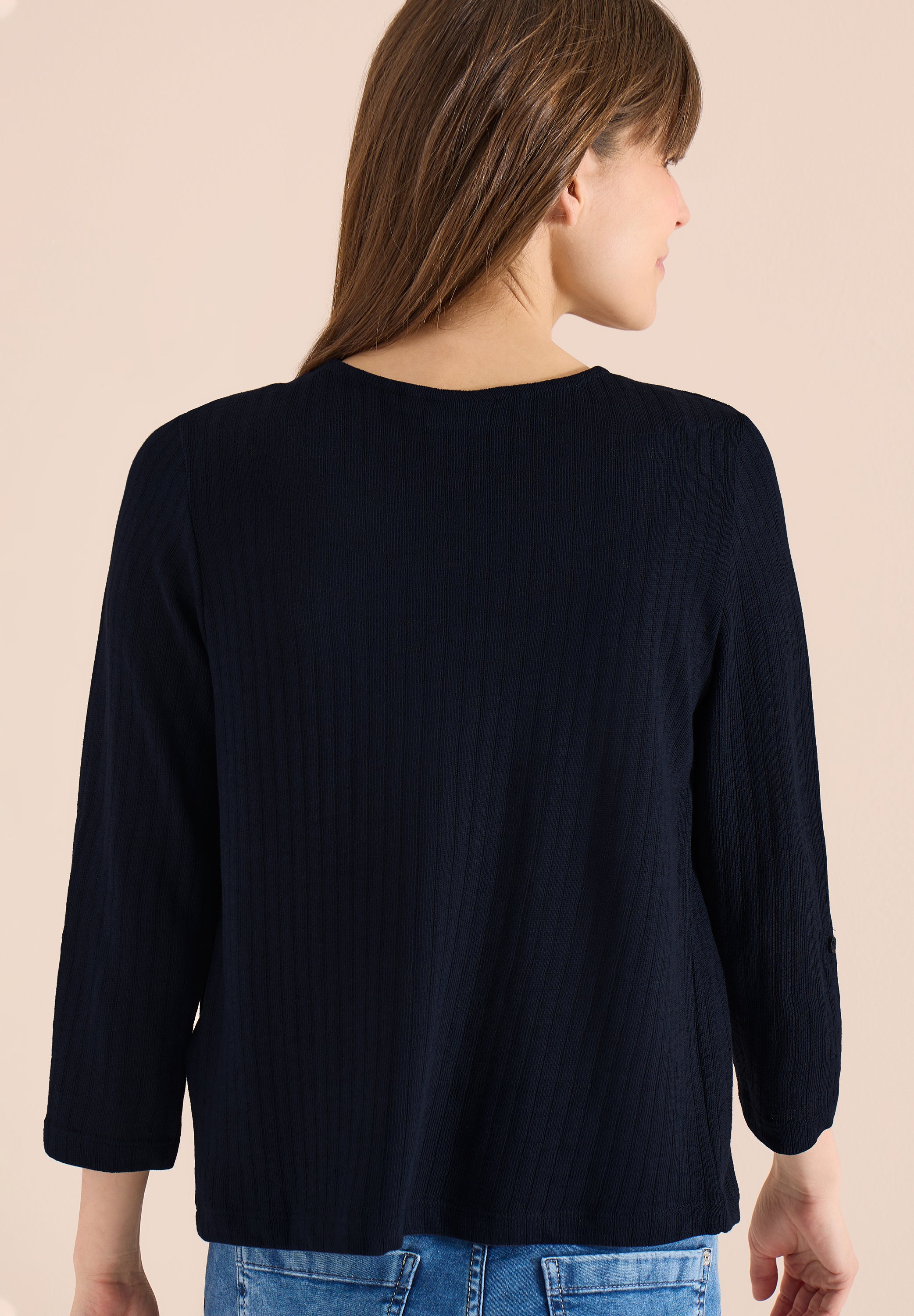 3/4-Arm Jacke in Strick-Optik