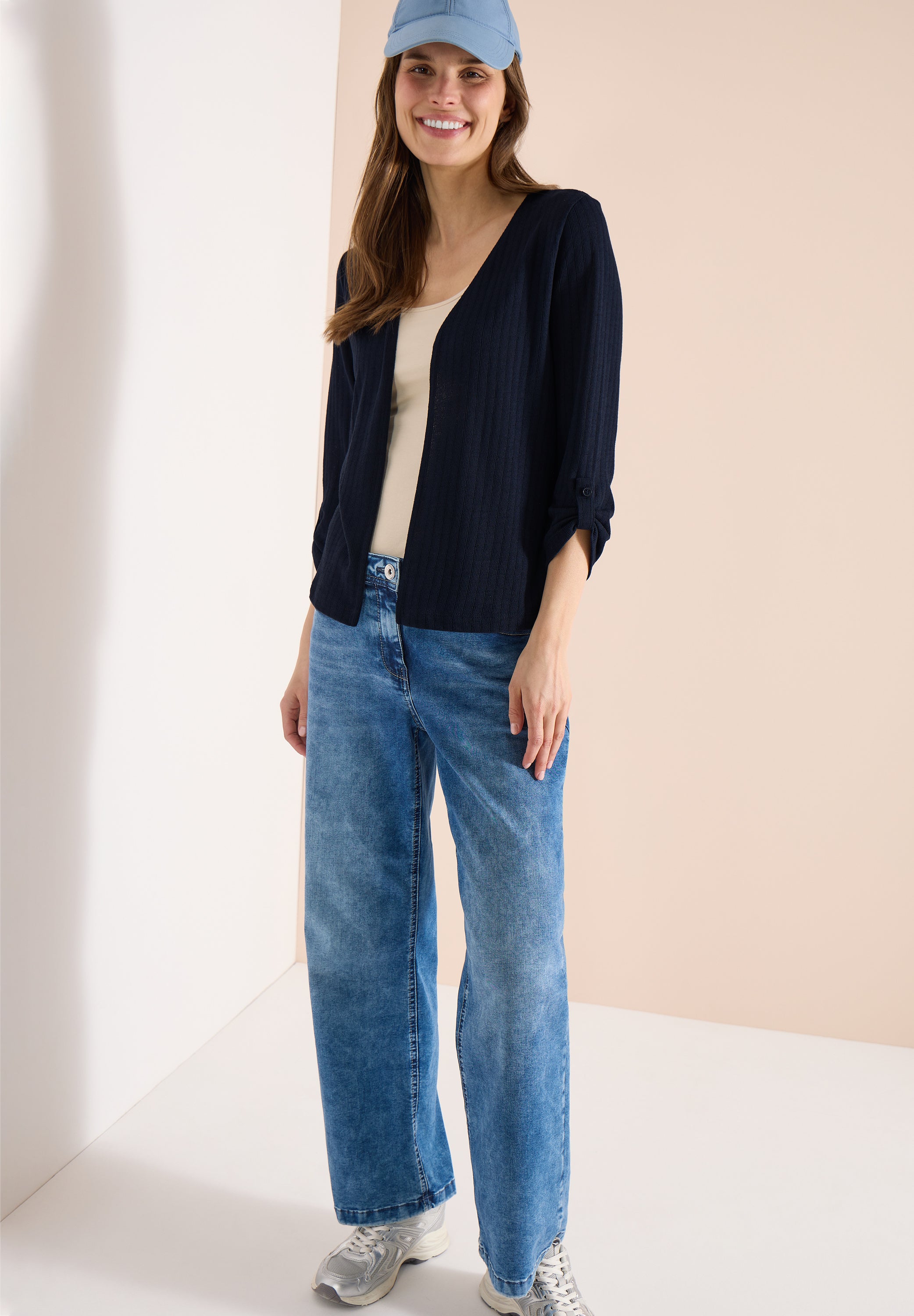 3/4-Arm Jacke in Strick-Optik