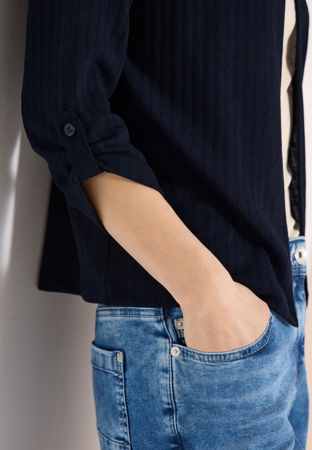 3/4-Arm Jacke in Strick-Optik