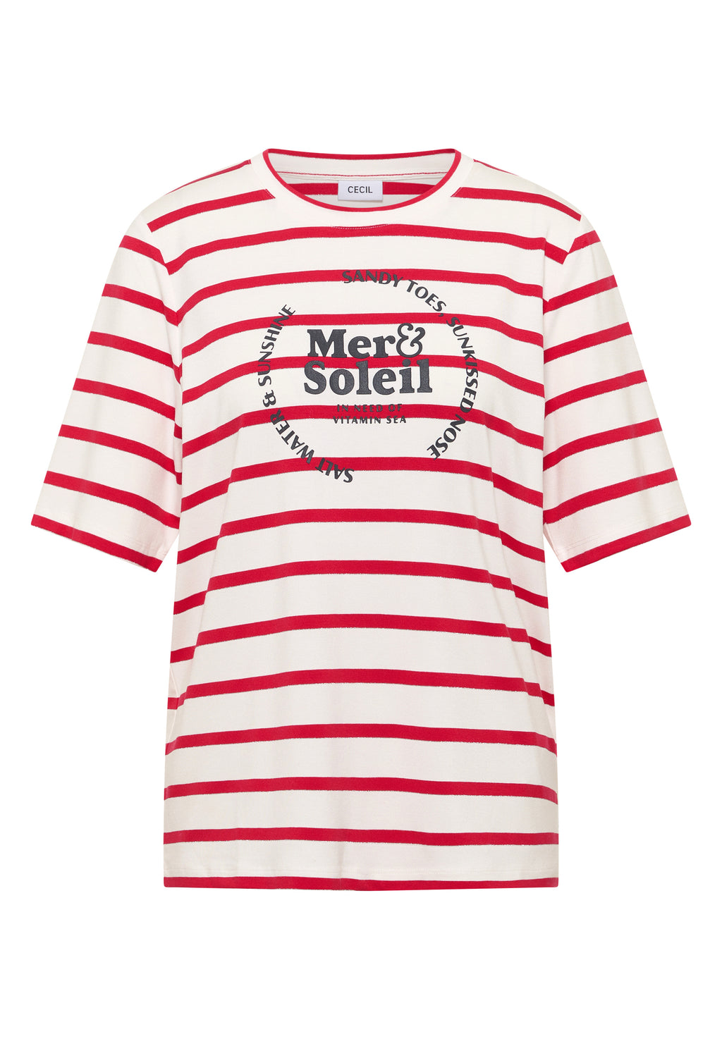 Kurzarm Shirt mit Rundhals und Streifen