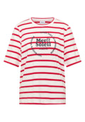 Kurzarm Shirt mit Rundhals und Streifen