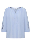 3/4-Arm Bluse mit Stickerei