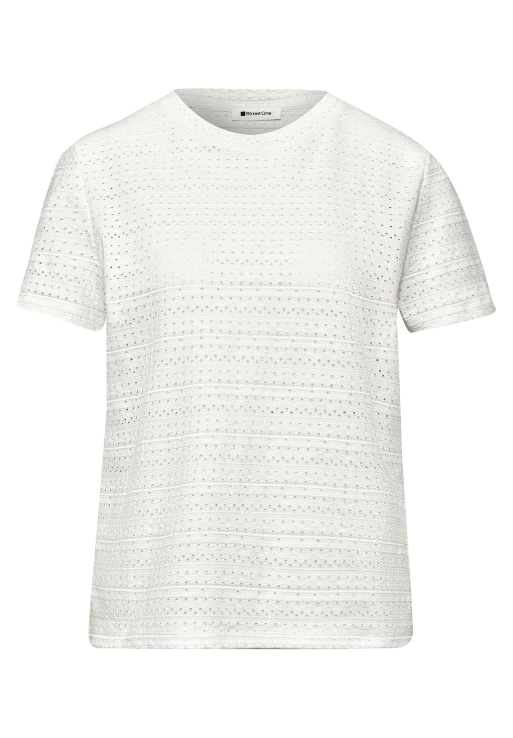 Kurzarm Shirt mit Rundhals aus Spitze