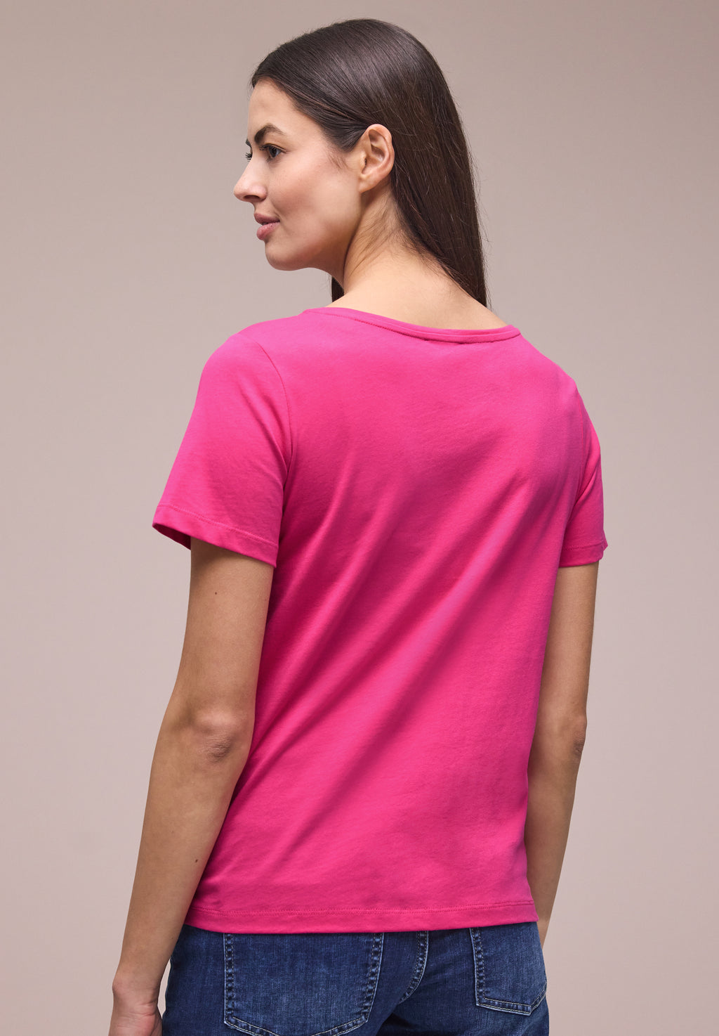 Basic T-Shirt mit Rundhals und Print