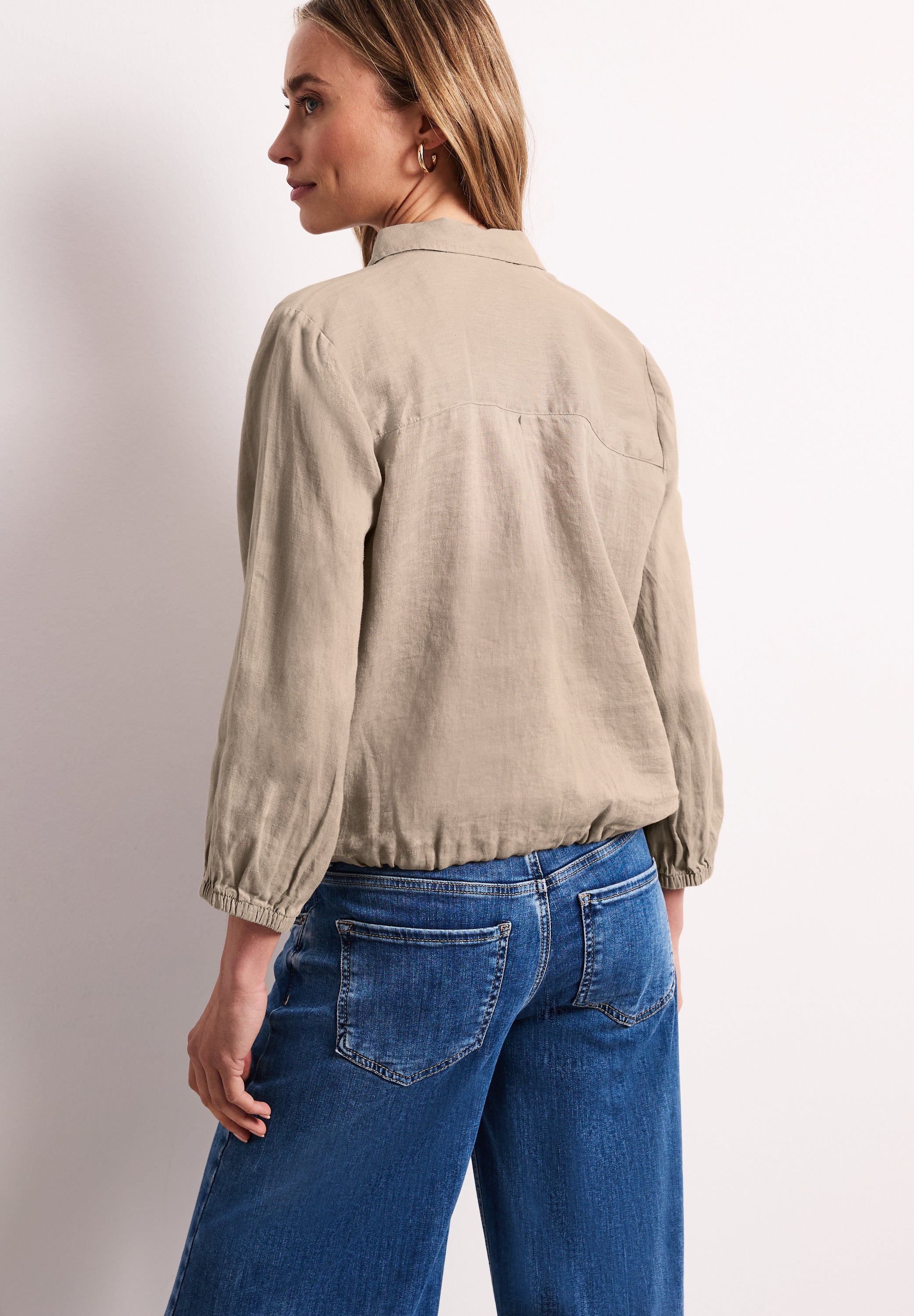 3/4-Arm Hemdbluse aus Leinen