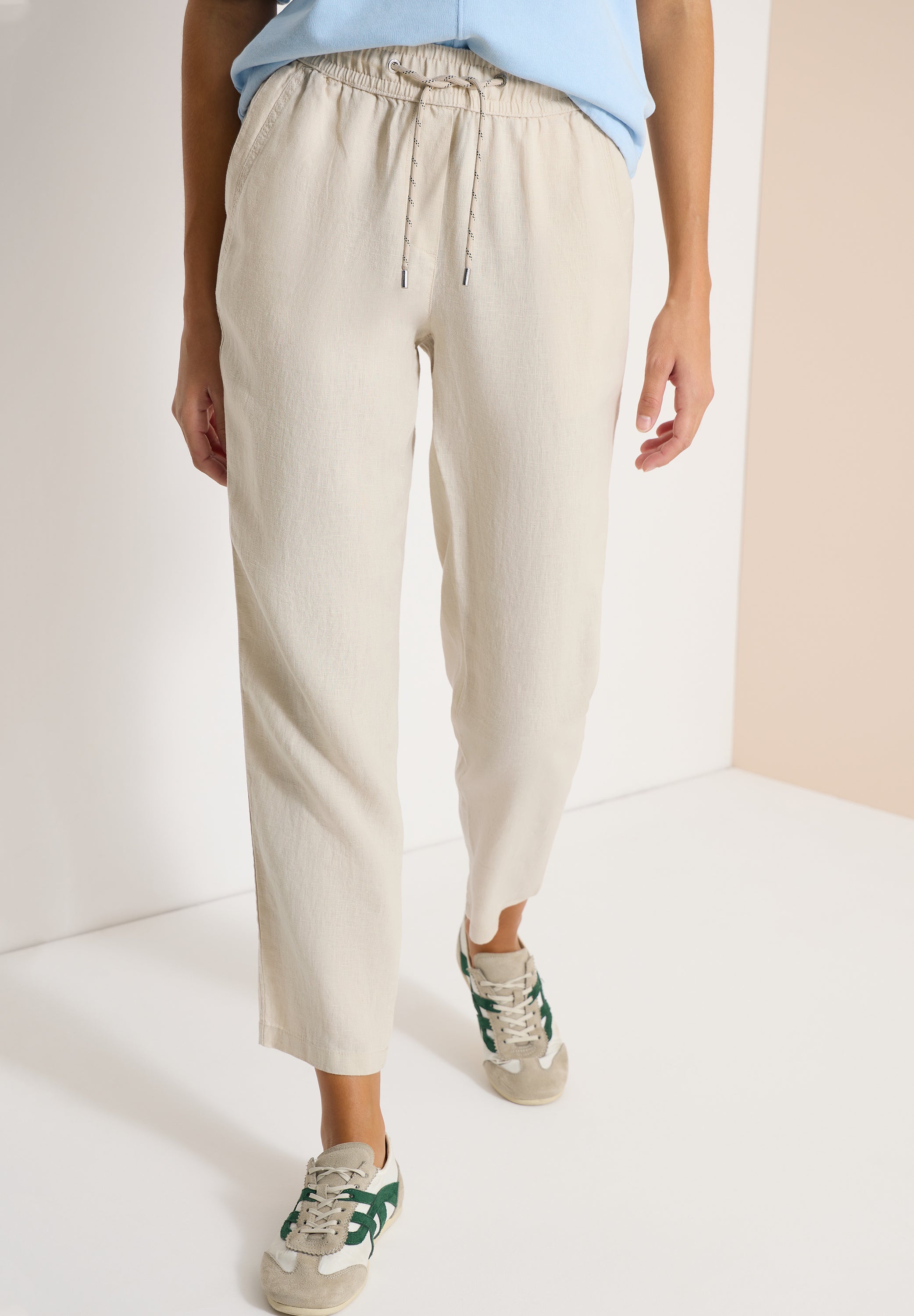 Slim Leg Hose im Causal Fit aus Leinen