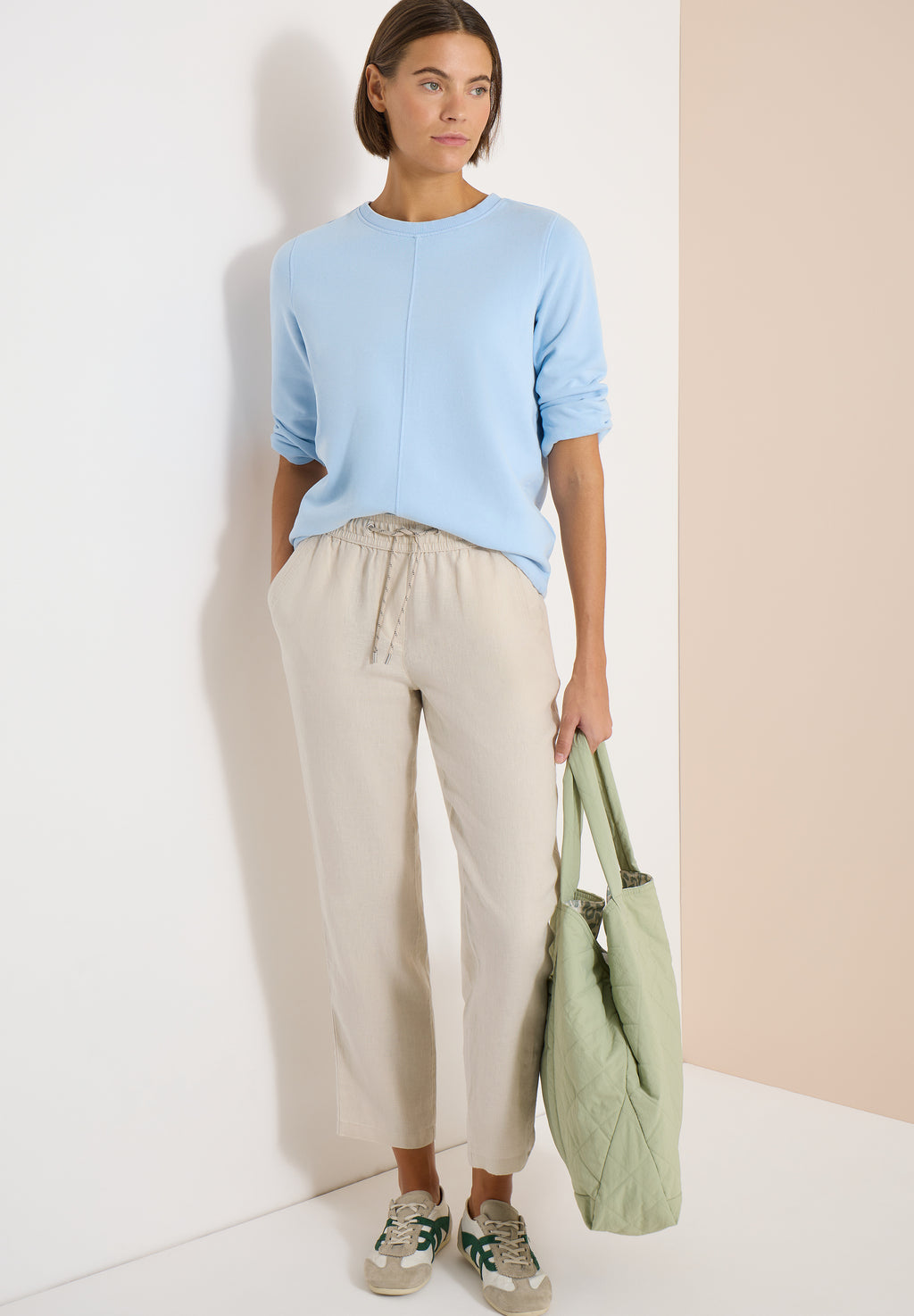 Slim Leg Hose im Causal Fit aus Leinen