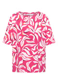 Kurzarm Bluse mit Print und Knöpfen