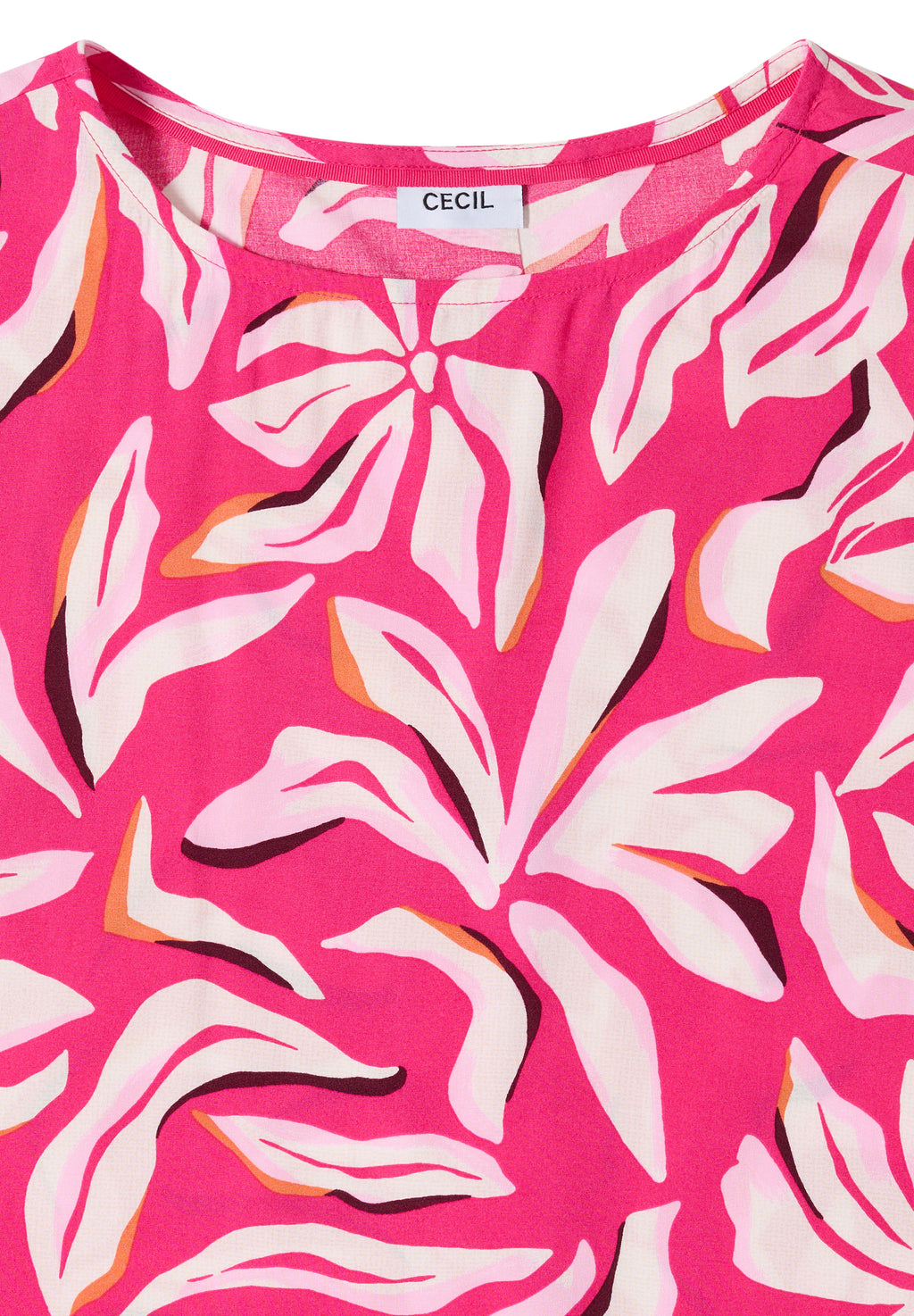 Kurzarm Bluse mit Print und Knöpfen