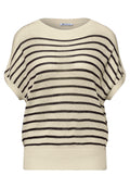 Pullover mit Boatneck und Streifen