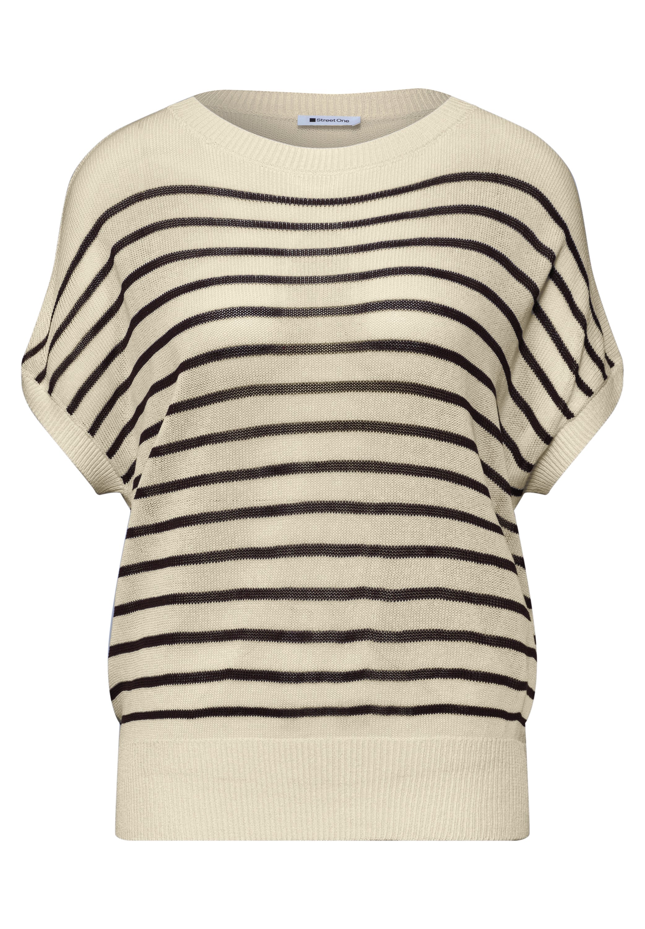 Pullover mit Boatneck und Streifen