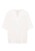 Kurzarm Bluse mit Split Neck