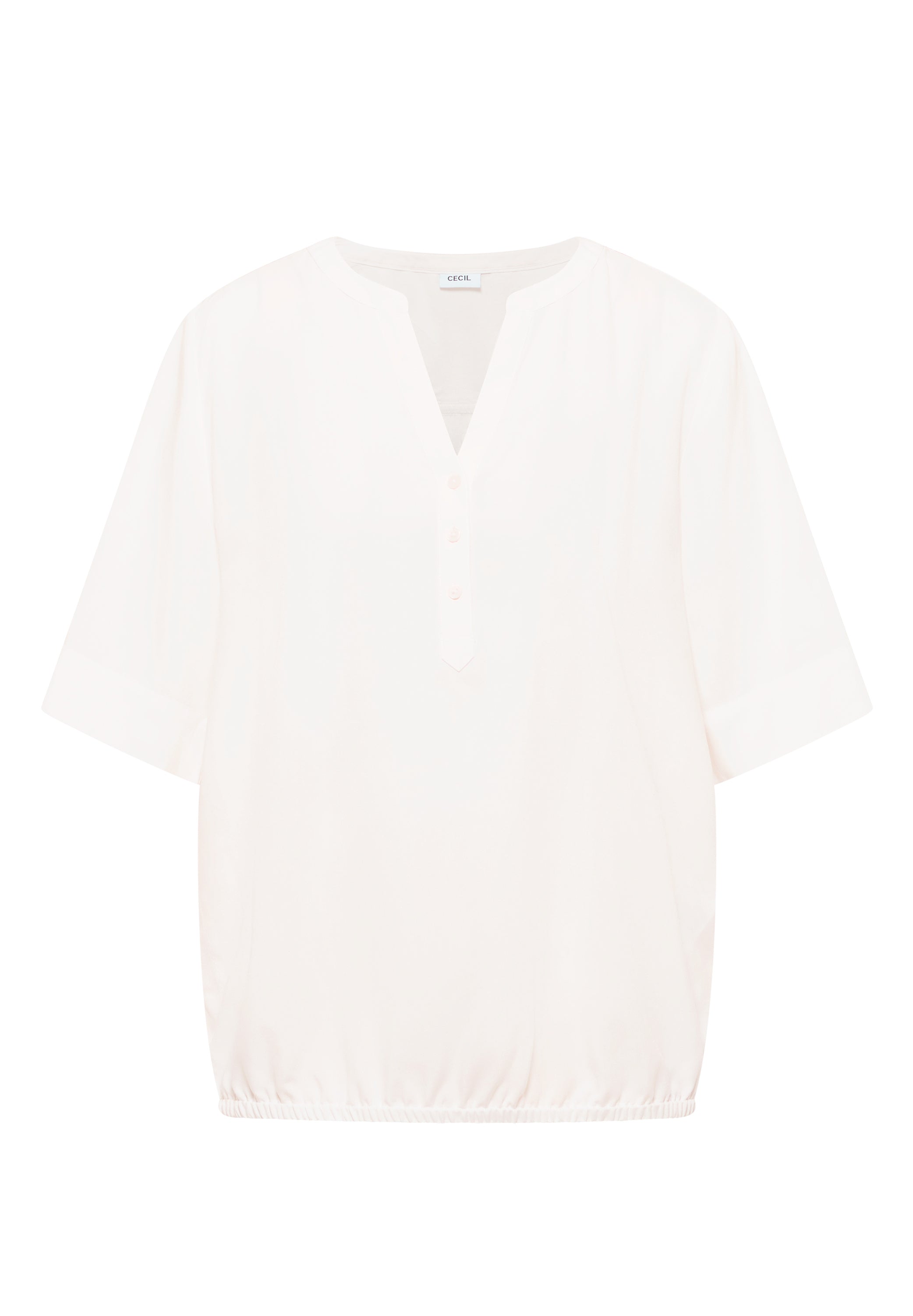 Kurzarm Bluse mit Split Neck