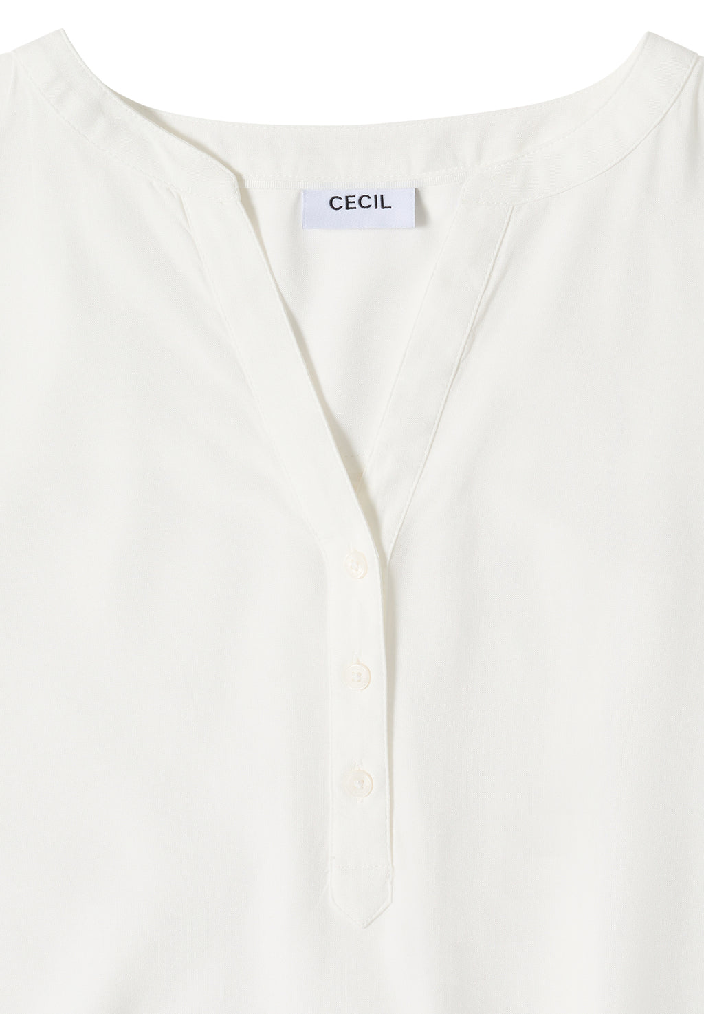 Kurzarm Bluse mit Split Neck