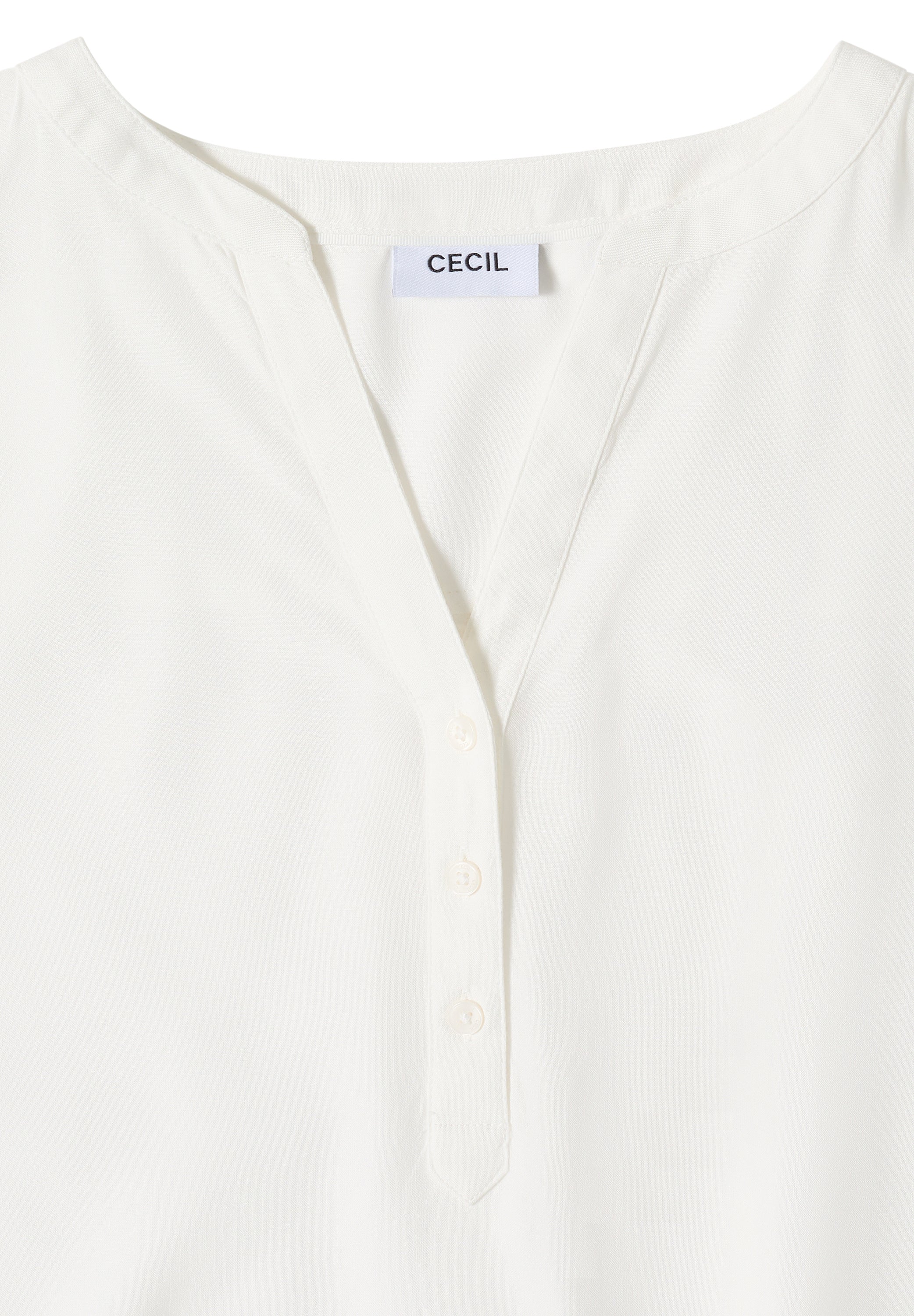 Kurzarm Bluse mit Split Neck