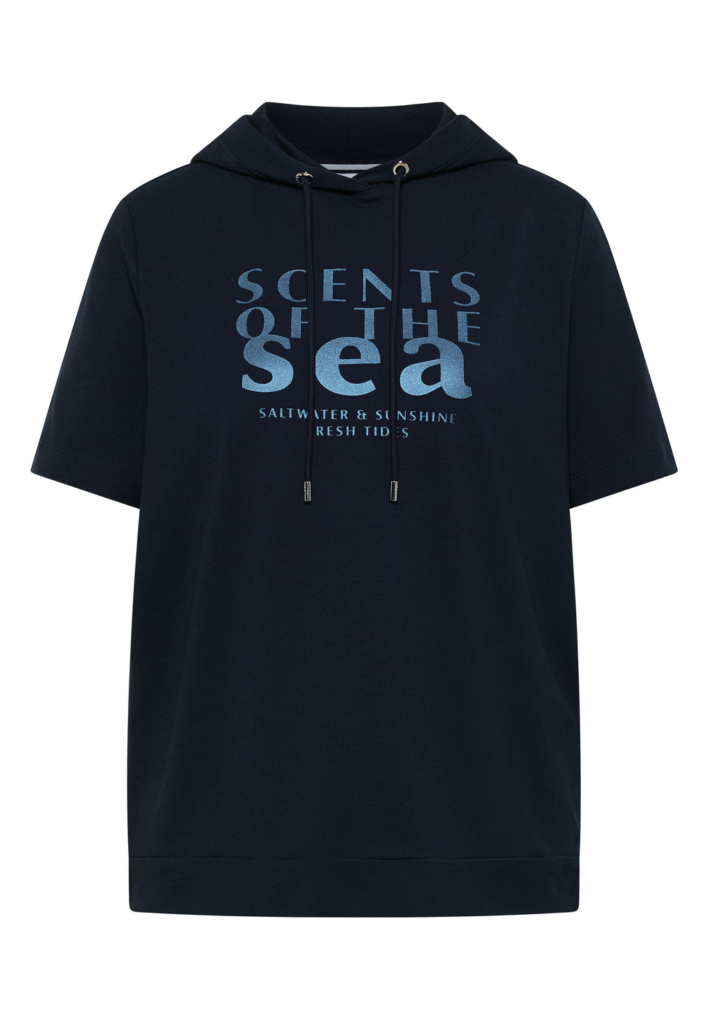 Kurzarm Shirt mit Kapuze und Wording