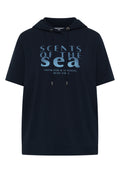 Kurzarm Shirt mit Kapuze und Wording