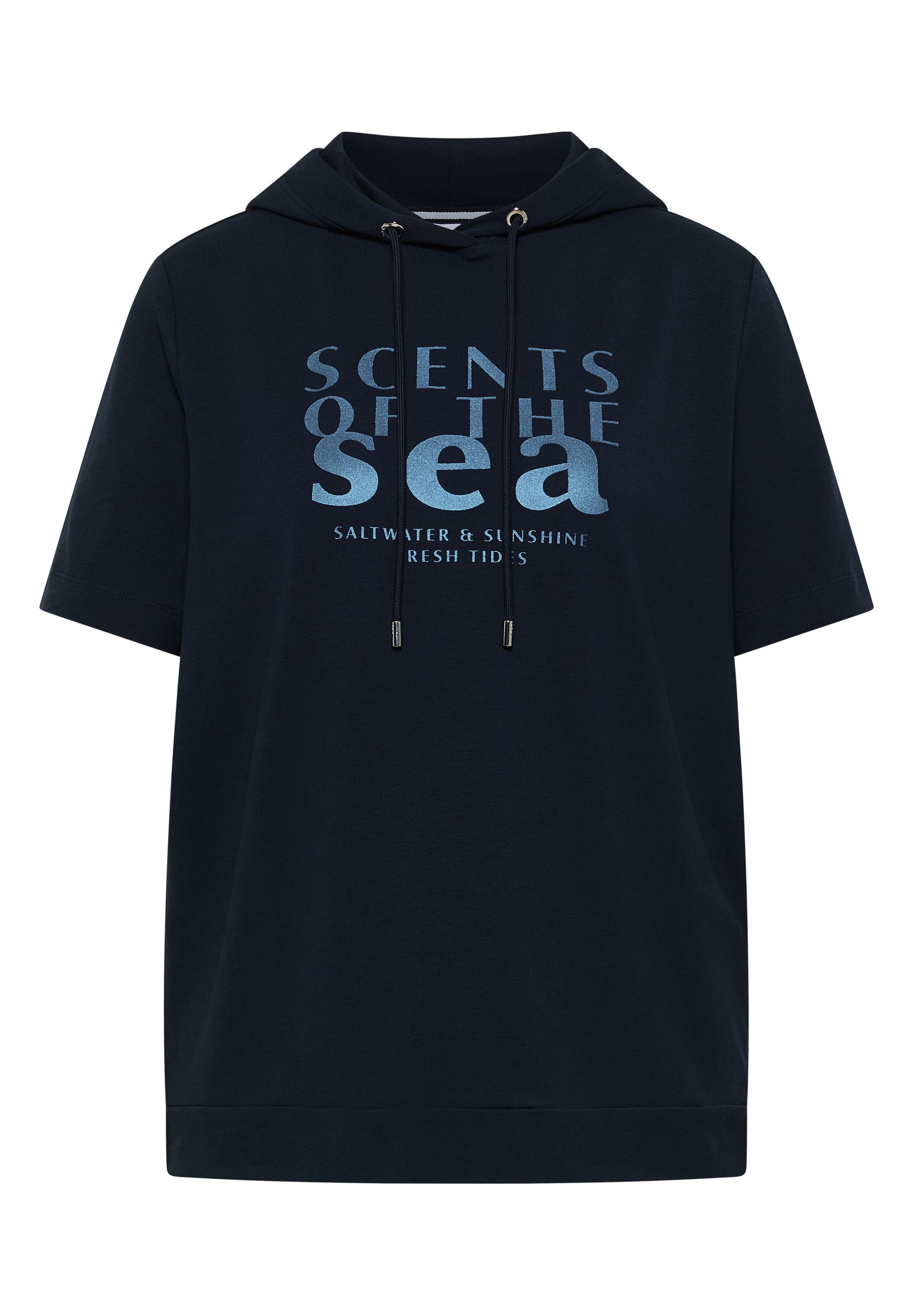 Kurzarm Shirt mit Kapuze und Wording