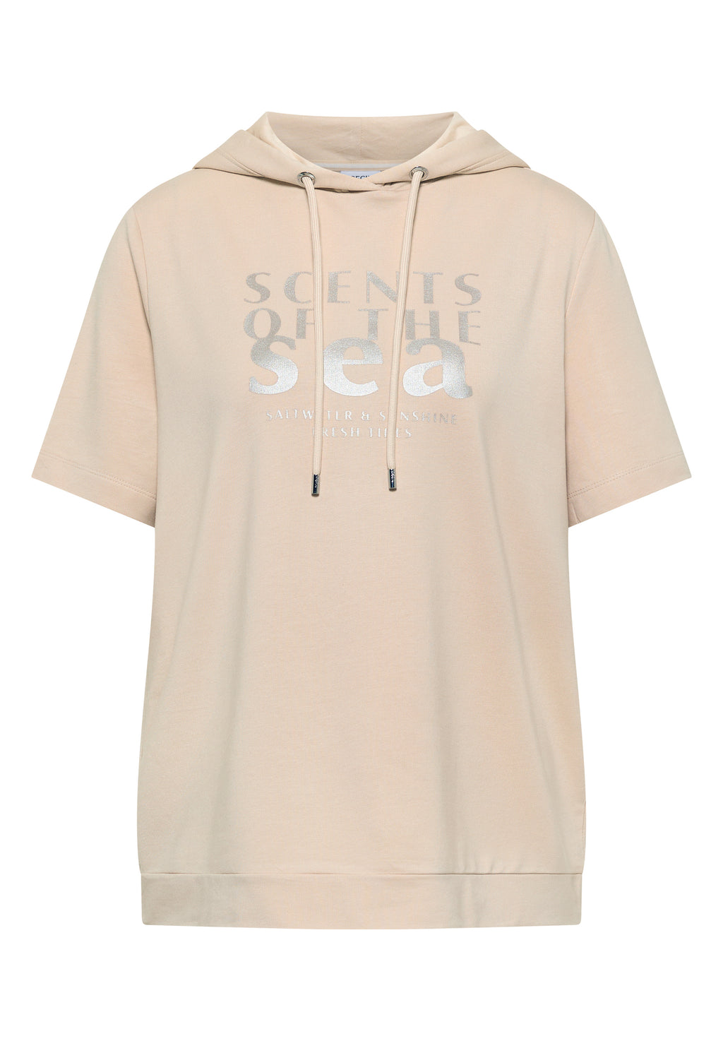 Kurzarm Shirt mit Kapuze und Wording