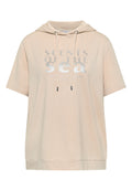 Kurzarm Shirt mit Kapuze und Wording