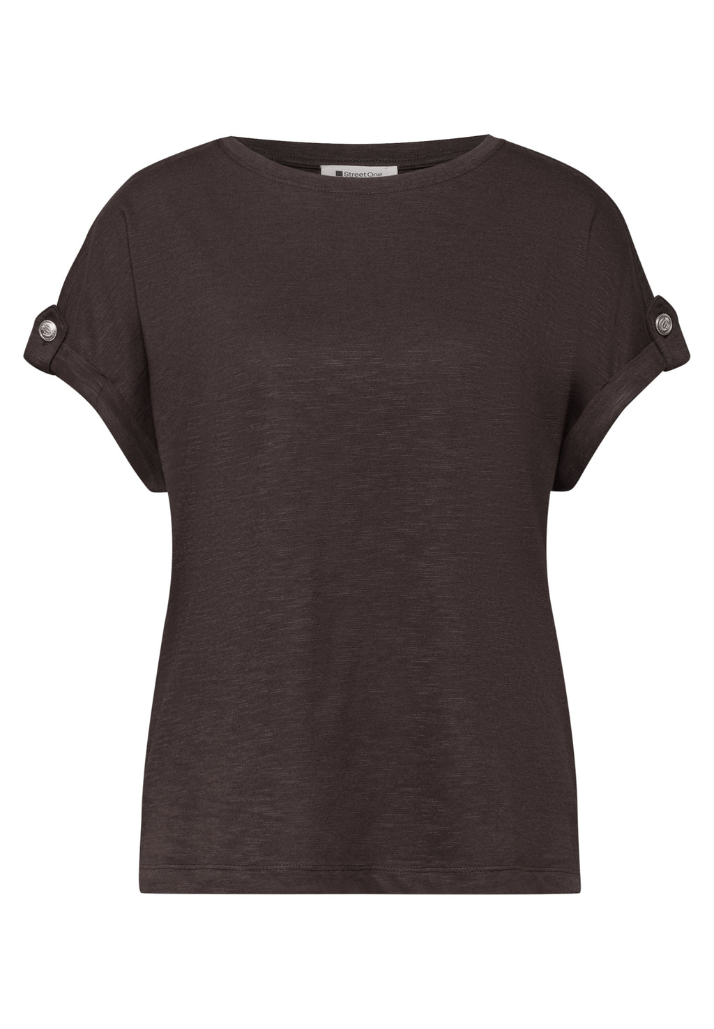 T-Shirt mit Rundhals und Knopfdetails