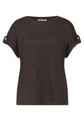 T-Shirt mit Rundhals und Knopfdetails