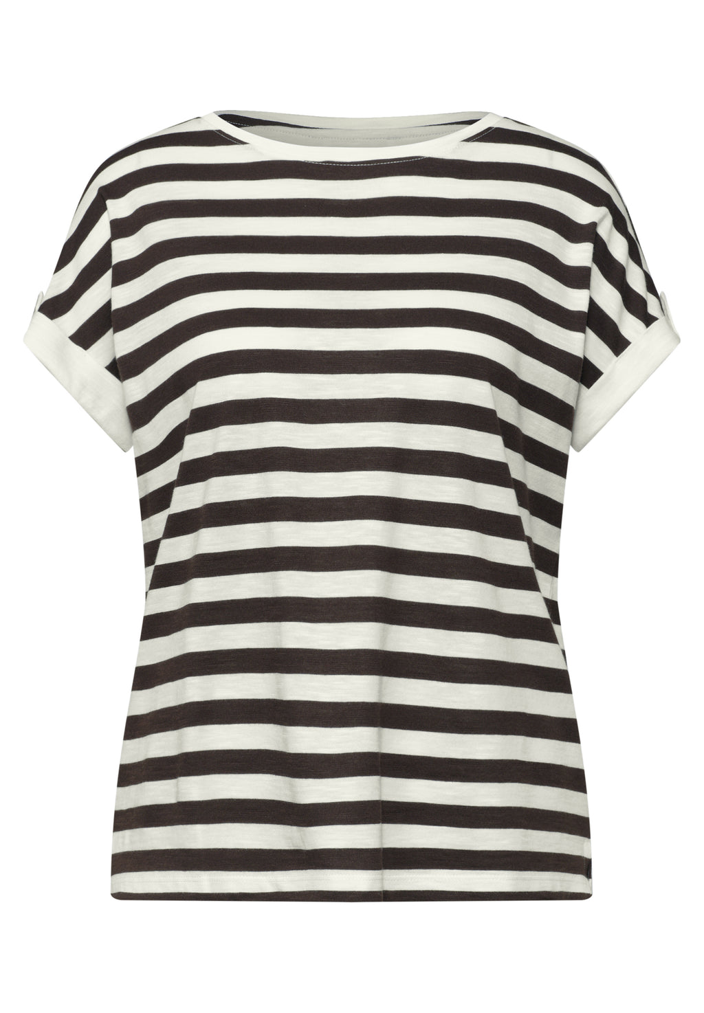 T-Shirt mit Rundhals und Knopfdetail