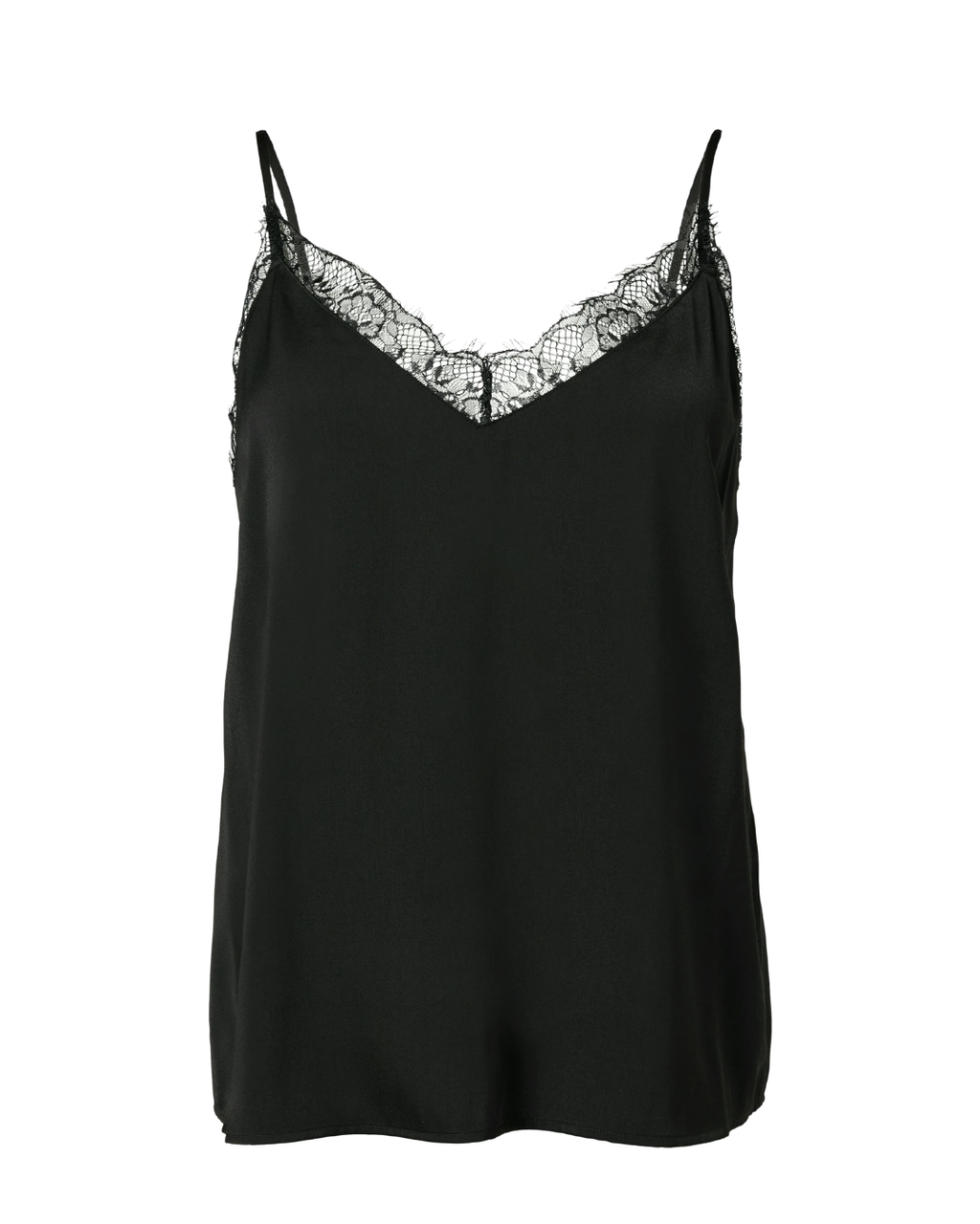 Satin-Top mit Spitze