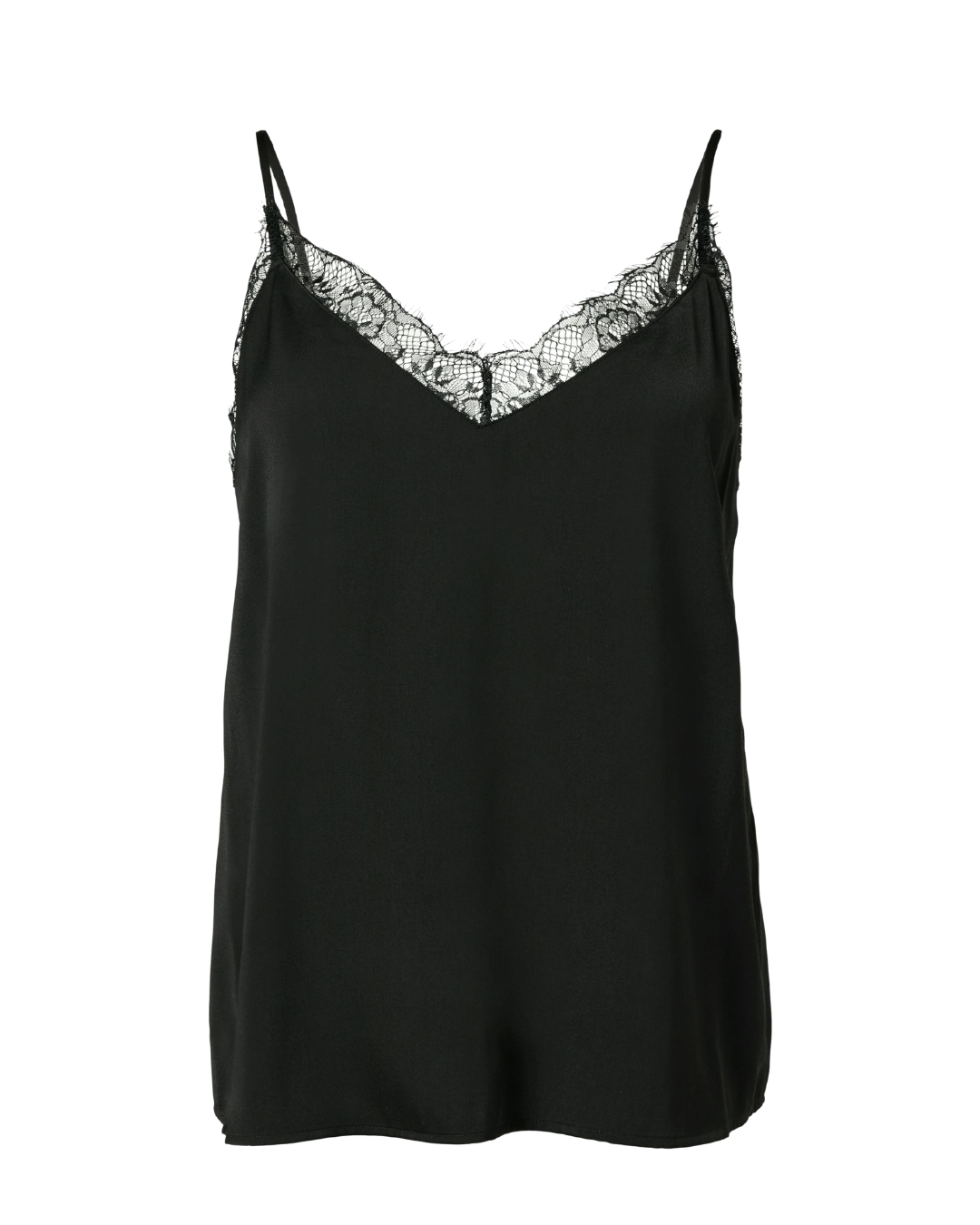 Satin-Top mit Spitze