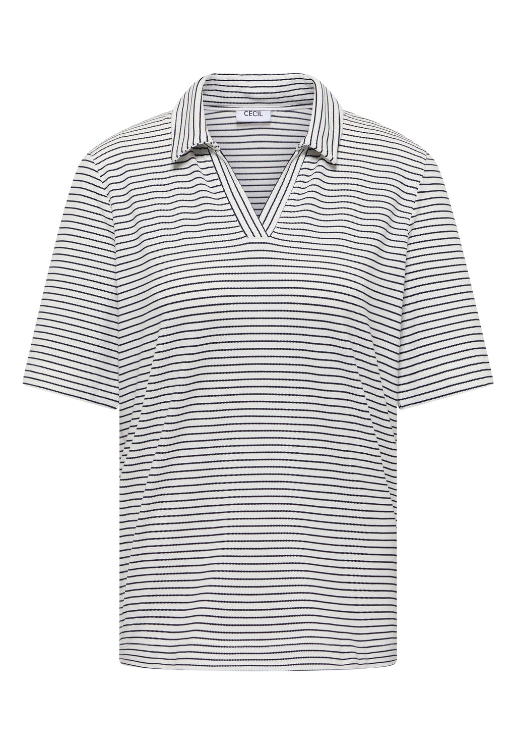 Kurzarm Poloshirt mit Streifen