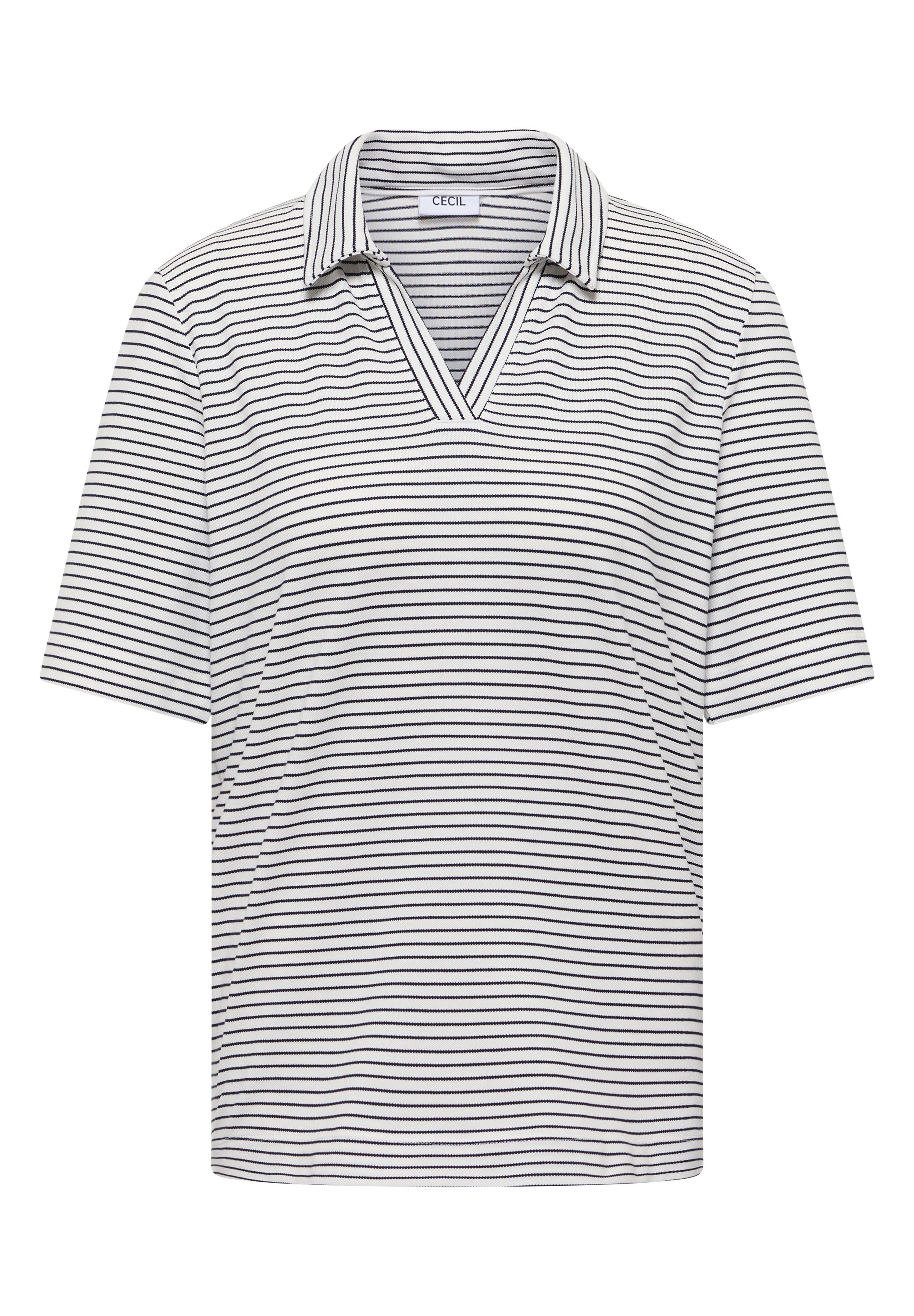 Kurzarm Poloshirt mit Streifen
