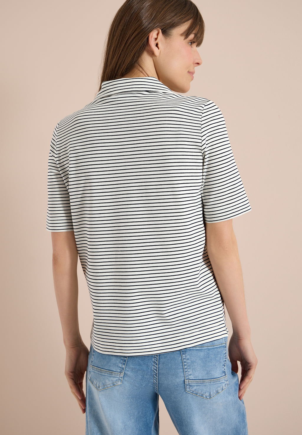 Kurzarm Poloshirt mit Streifen