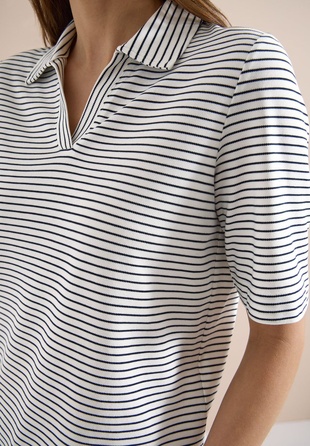 Kurzarm Poloshirt mit Streifen