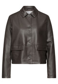 Jacke im Leder-Look mit Knöpfen