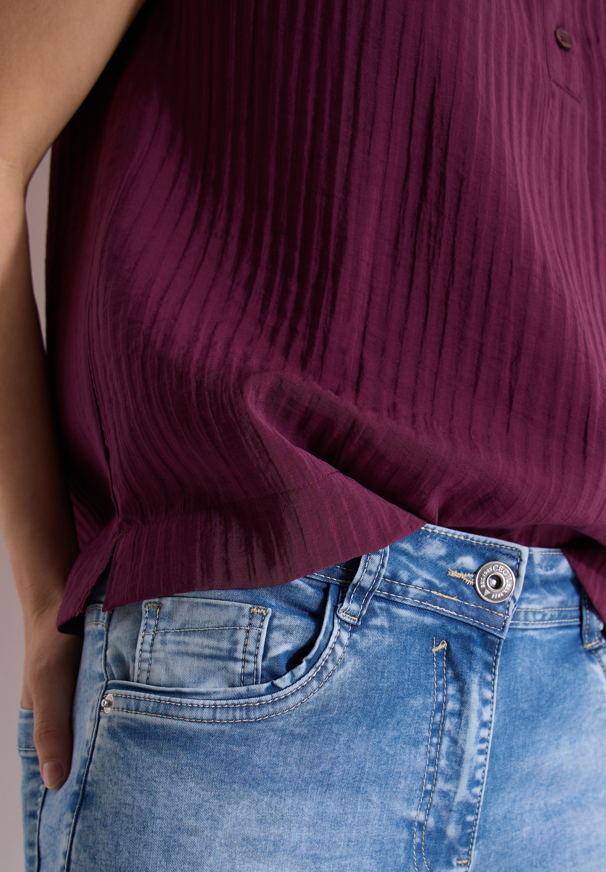 Dropped Shoulder Bluse mit Struktur