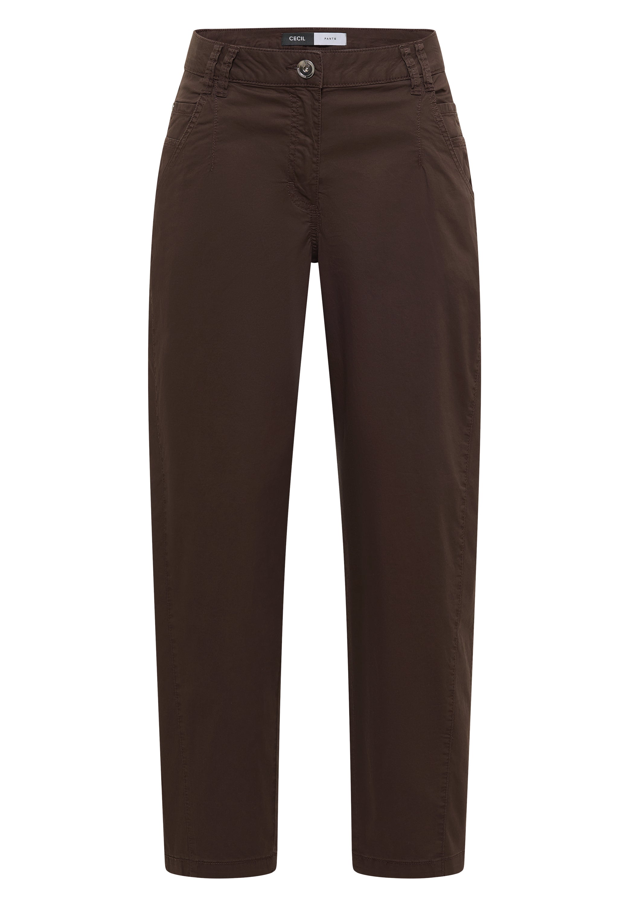 Mid Waist Barrel Leg Hose im Casual Fit