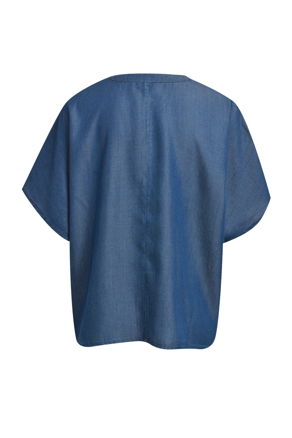 oversized blouse w stand up collar + ruffled placket