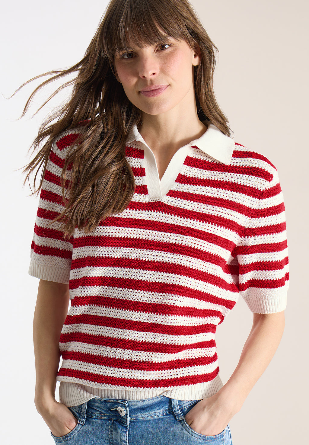 Kurzarm Poloshirt in Mesh-Qualität