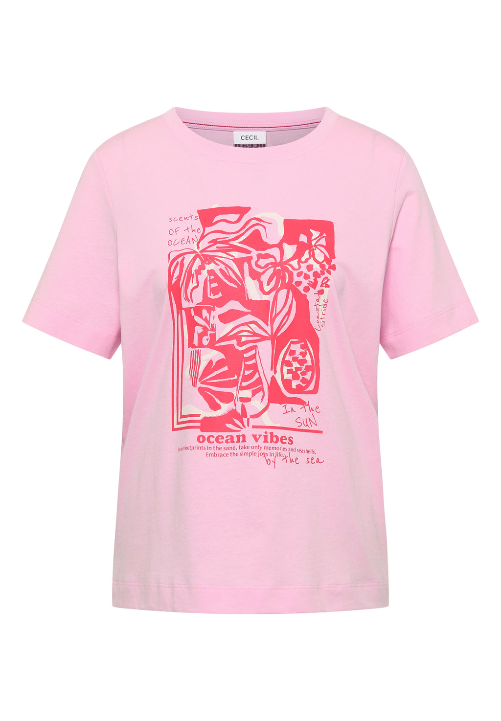 Shirt mit Rundhals und maritimem Print