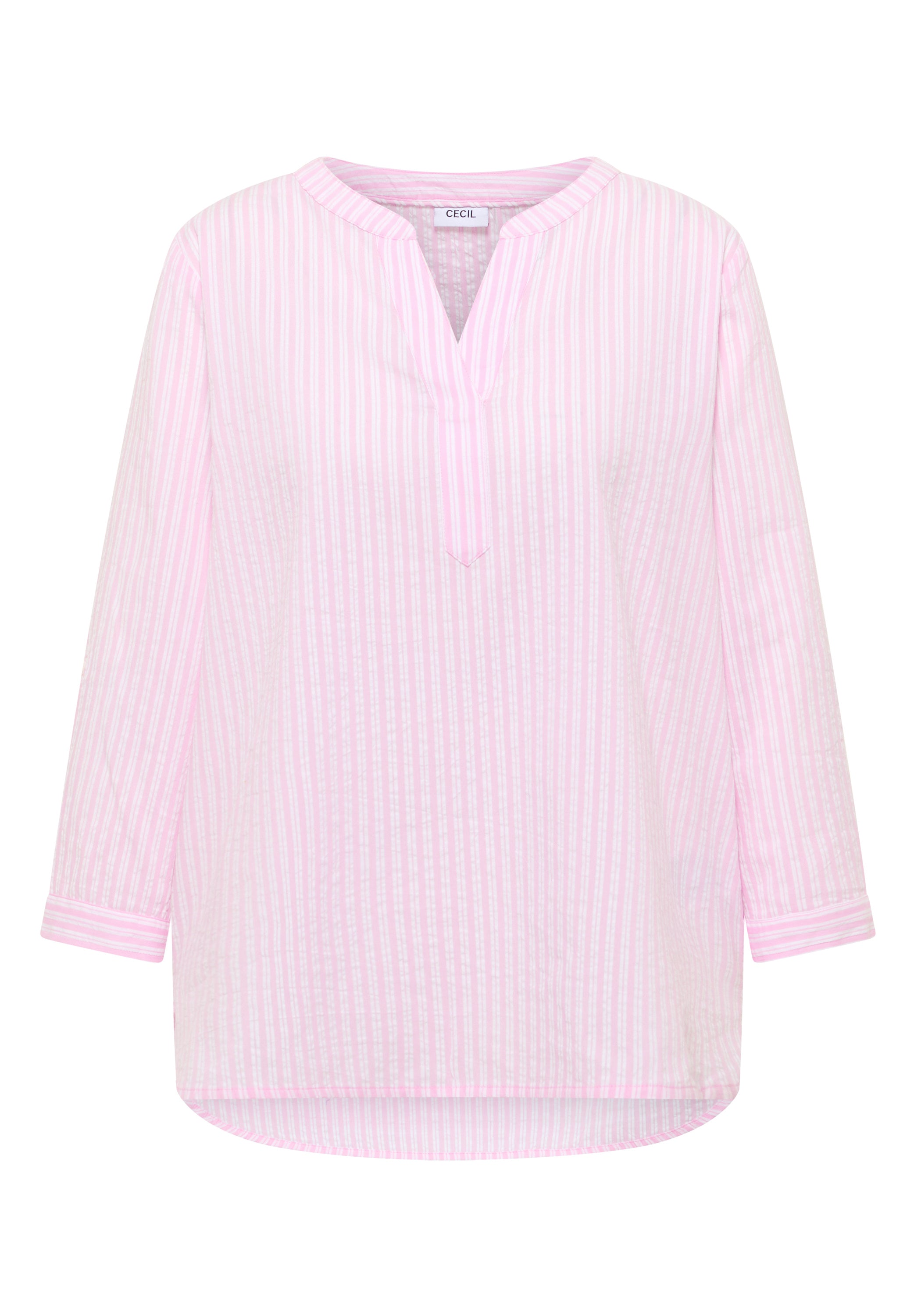 3/4-Arm Bluse in Seersuckerqualität