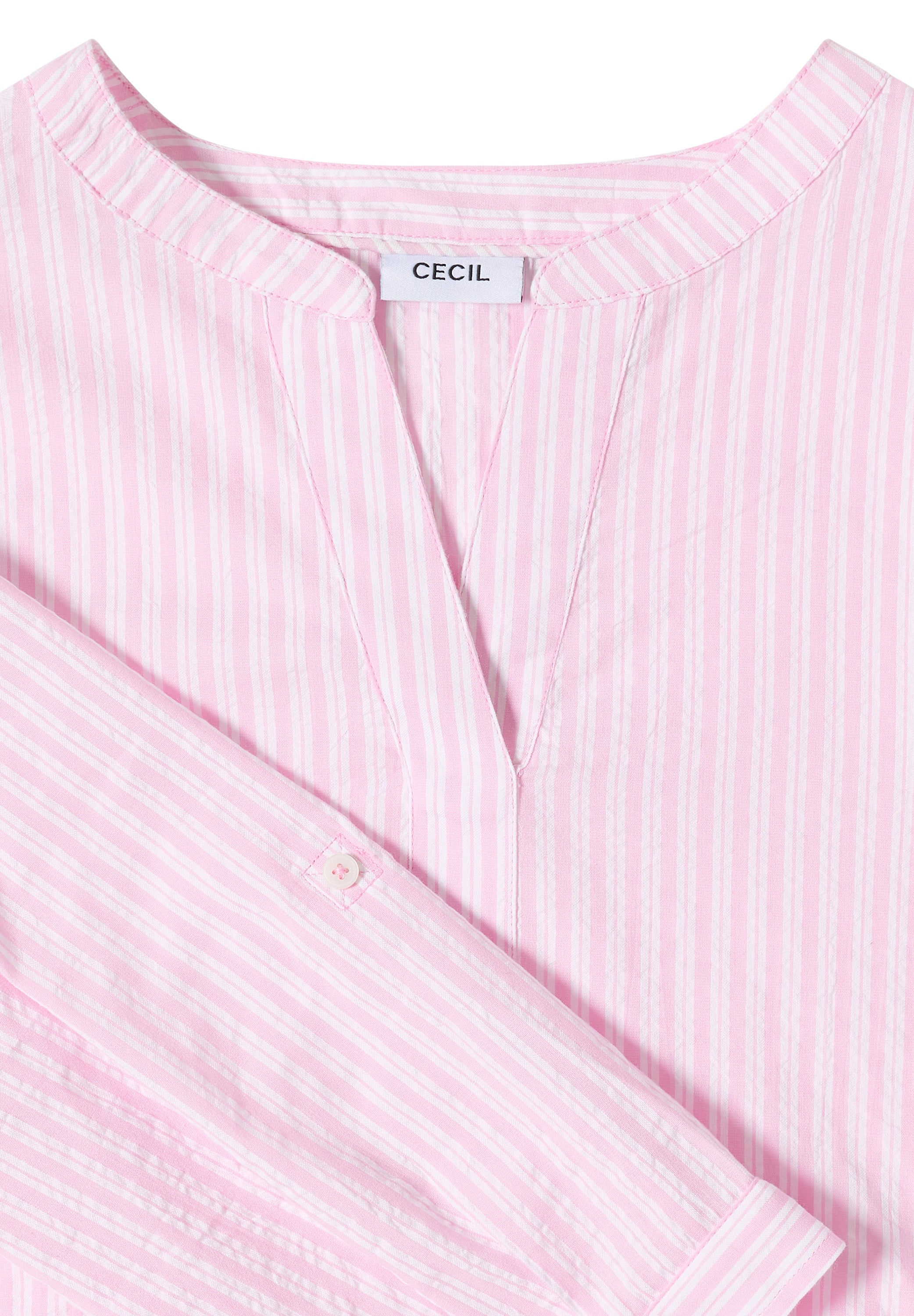 3/4-Arm Bluse in Seersuckerqualität
