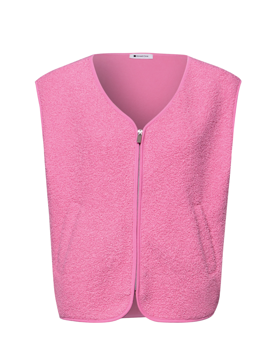 Weste mit V-Neck aus Teddy-Material