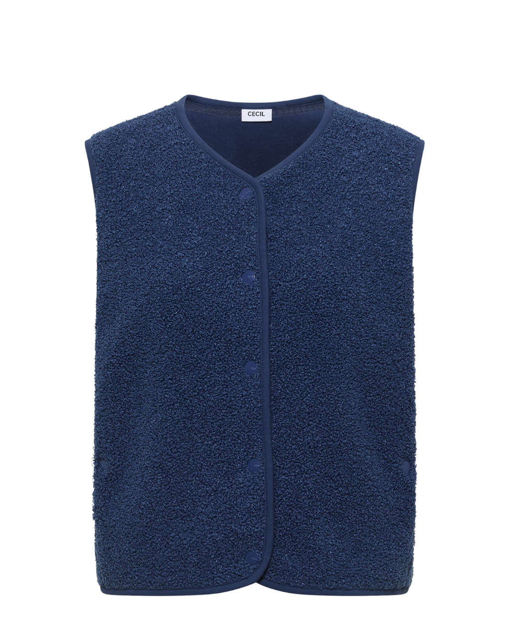 Weste aus Teddy-Material mit Rundhals