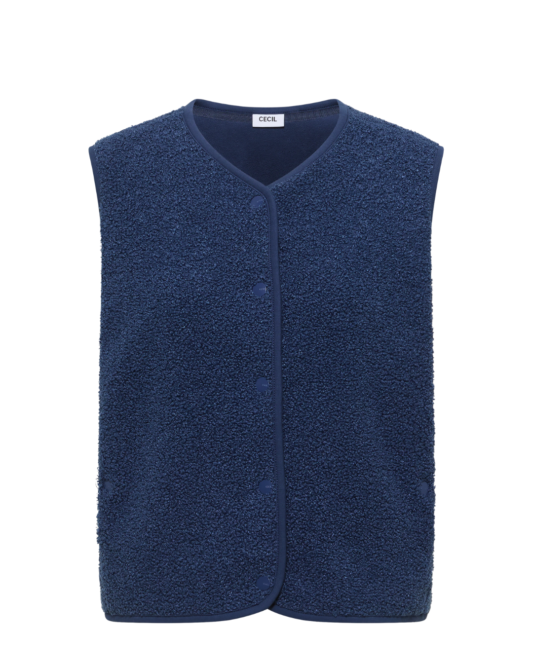 Weste aus Teddy-Material mit Rundhals