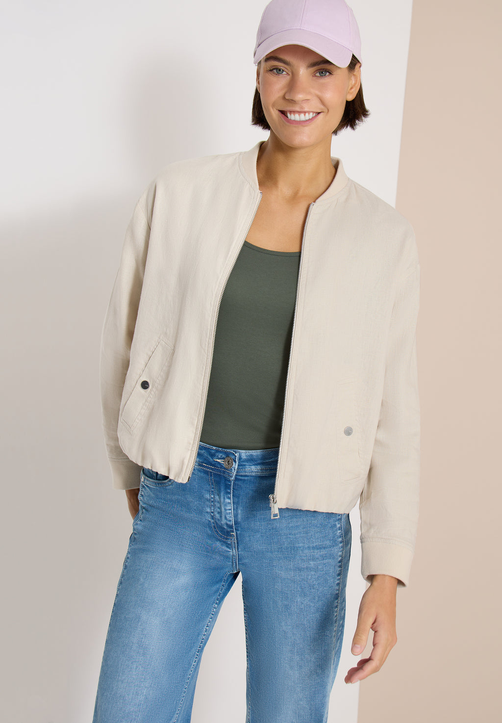 Blouson aus Leinen mit Zipper