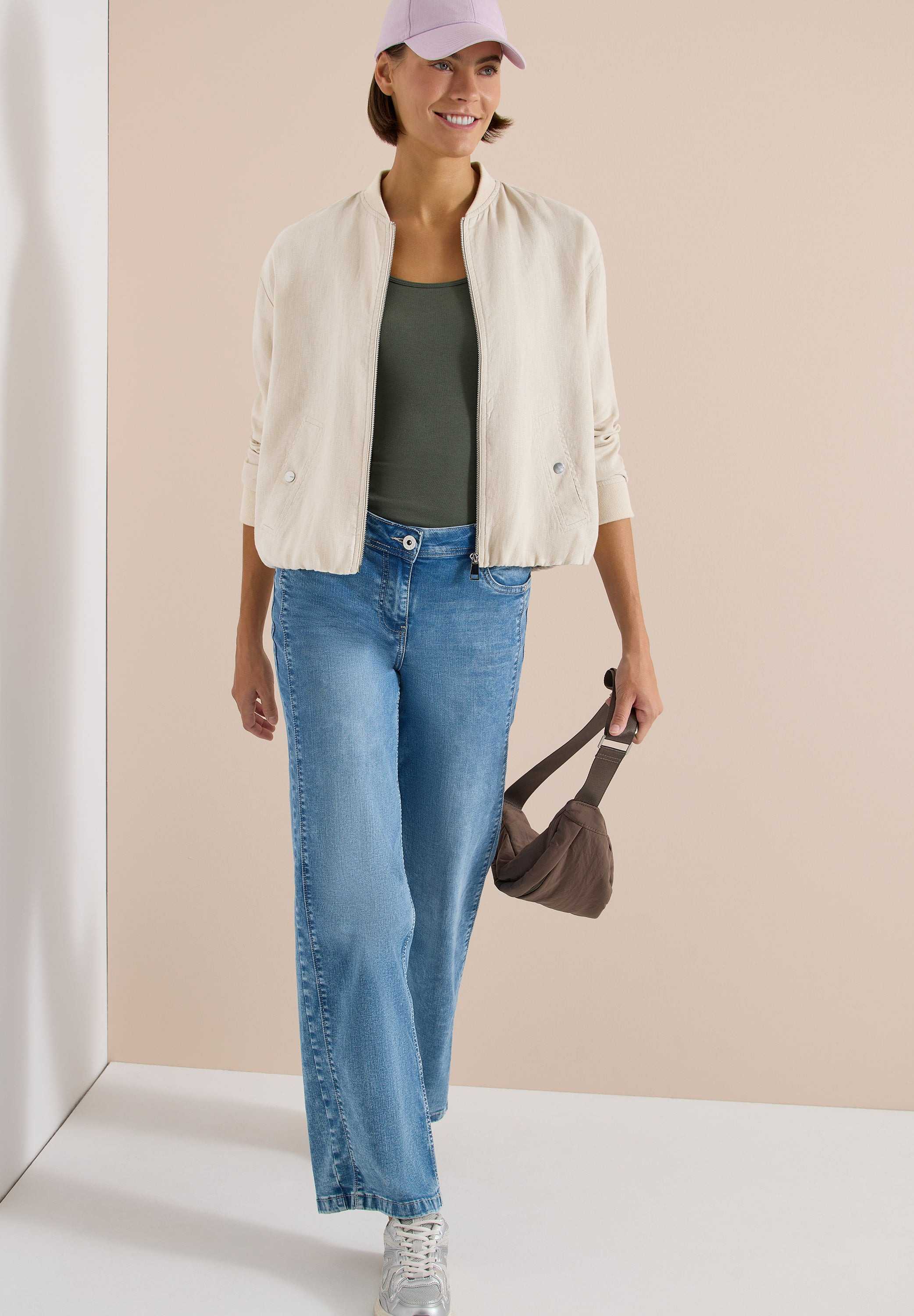 Blouson aus Leinen mit Zipper